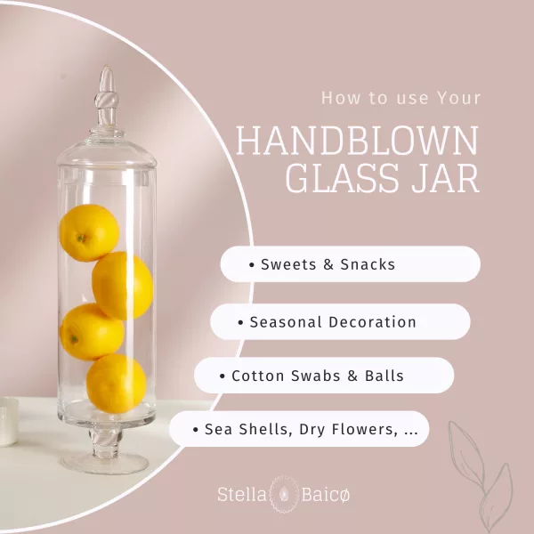 handblown glass jar tall